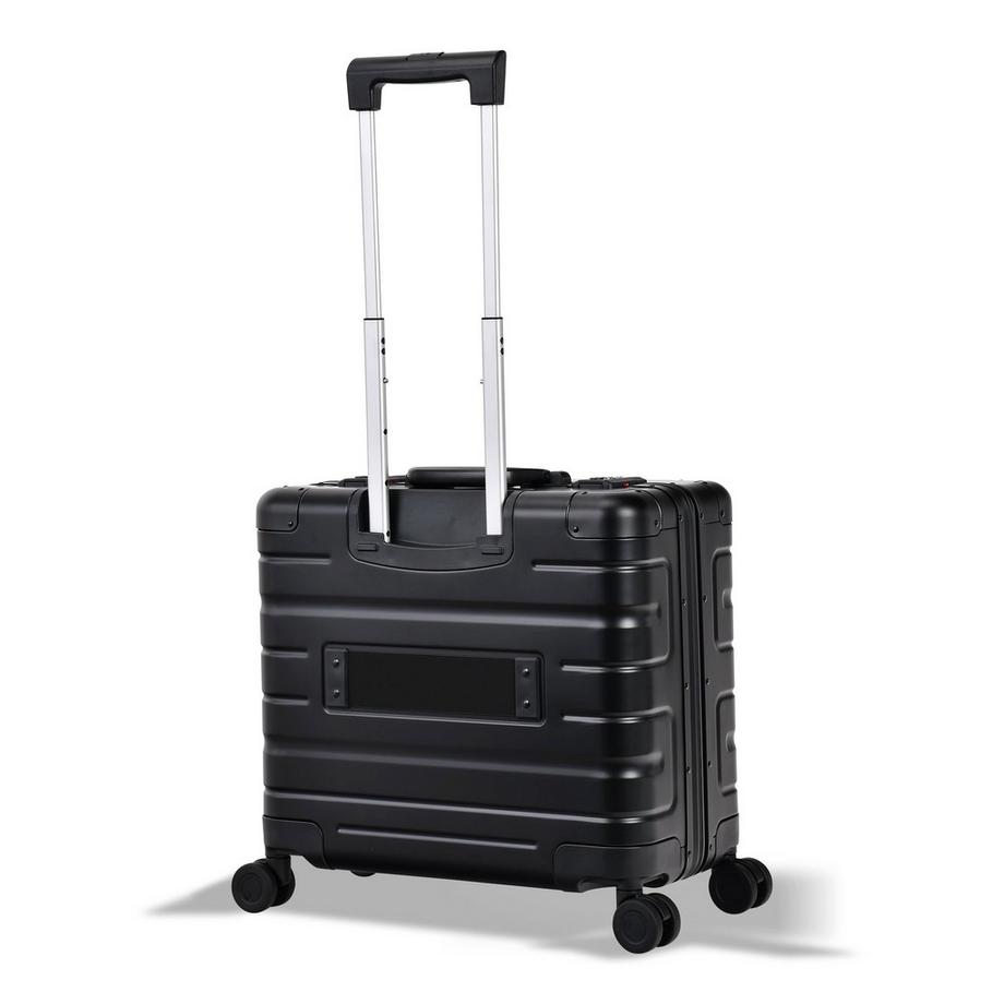 Eminent Gold  Athens Pilotenkoffer Schwarzes Aluminium 4 Rollen 