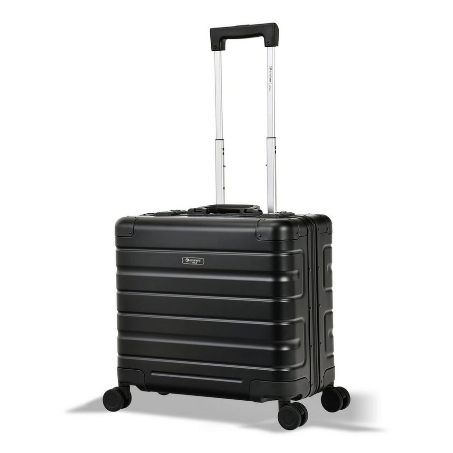 Eminent Gold  Athens Pilotenkoffer Schwarzes Aluminium 4 Rollen 