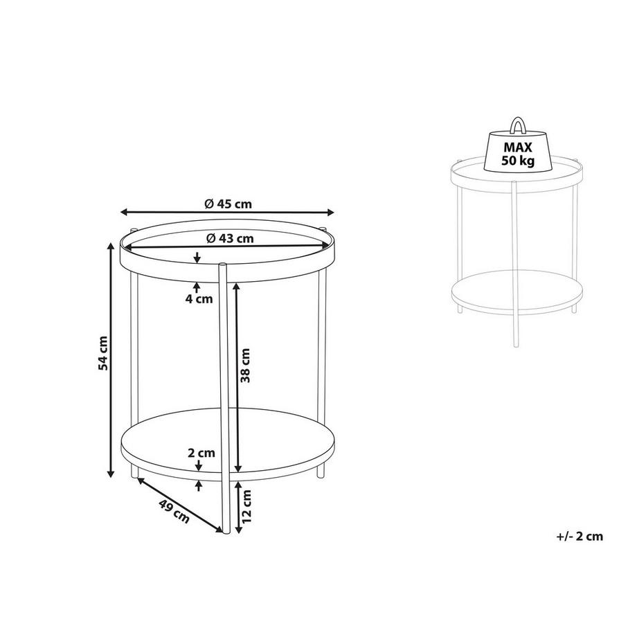 Beliani Beistelltisch aus MDF-Platte Minimalistisch LANDER  