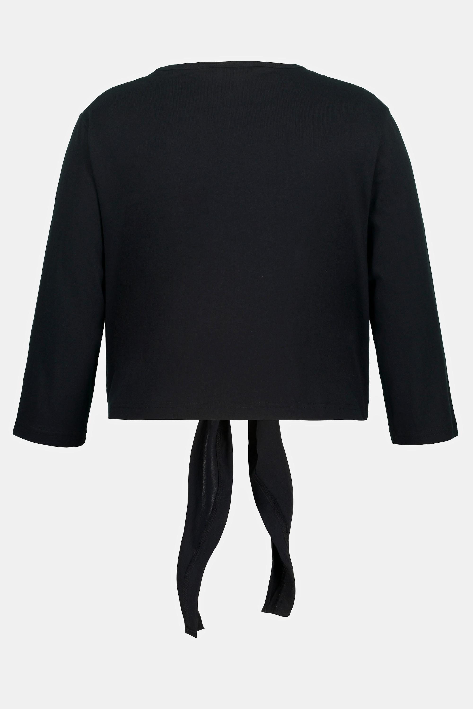 Ulla Popken Boléro en jersey veste courte manches 3/4 noué à la taille  