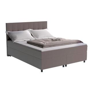 DREAMEA Set letto boxspring testata + reti + materasso + topper SIERO di DREAMEA tessuto grigio  