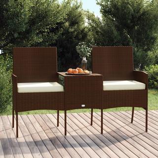 VidaXL Canapé de jardin avec table basse rotin synthétique  