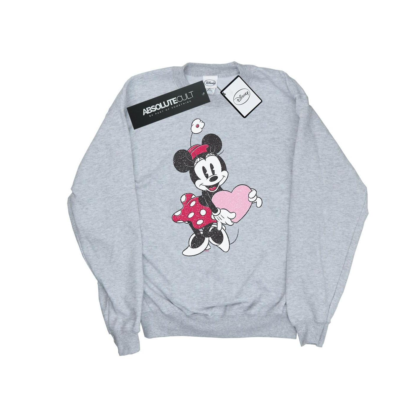 Image of Minnie Mouse Love Heart Sweatshirt Herren Grau 5XL