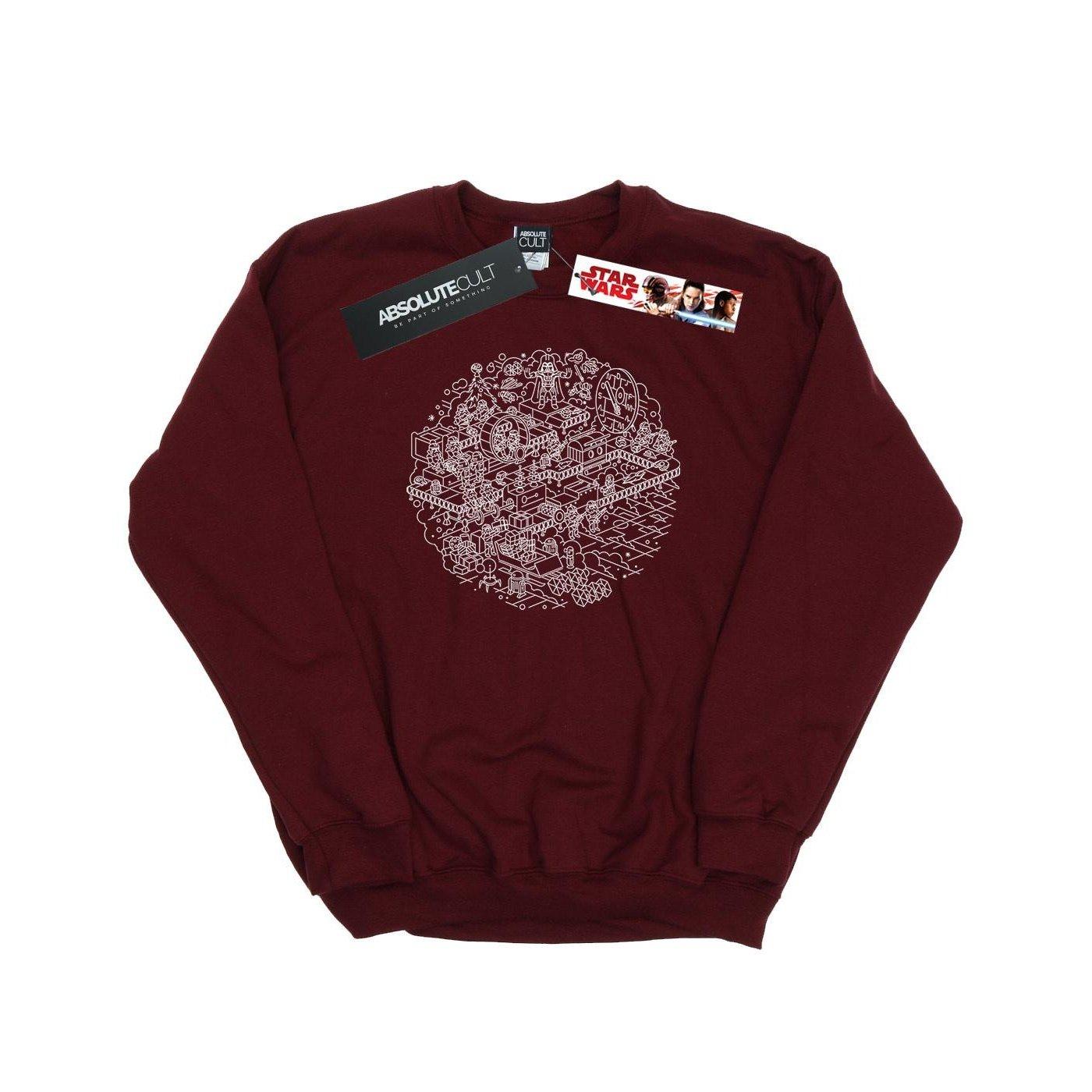 Image of Christmas Death Star Sweatshirt Damen Weinrot L