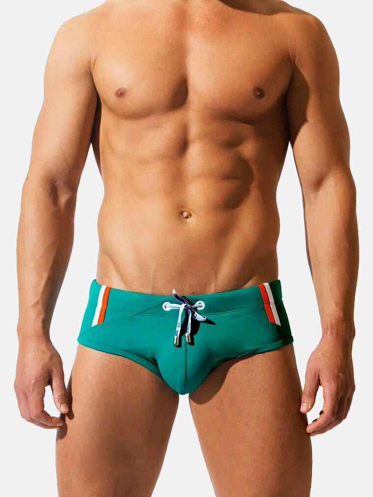 Image of Badehose Double Strip Herren Grün S