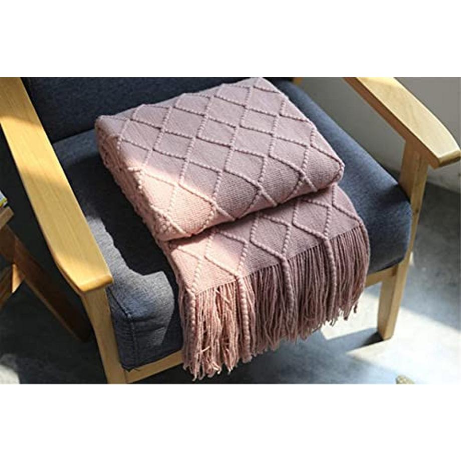 Alopini Coperta in Lana Morbida a Maglia con Nappe  