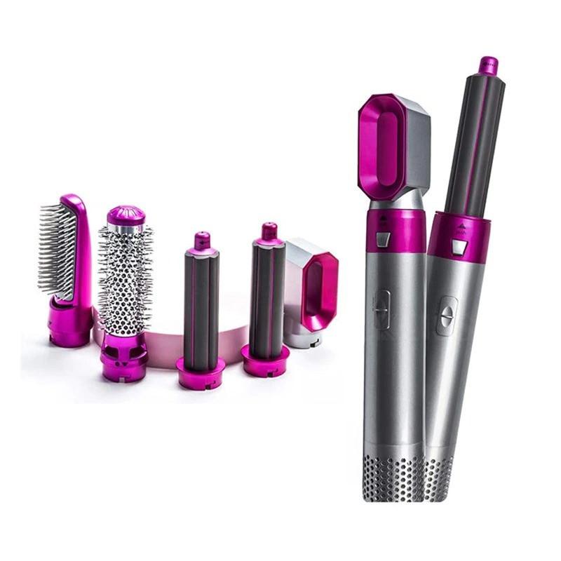 Image of 5in1 Warmluftbürste Hot Airstyler 2.0 Lockenwickler Und Haarglätter Damen Silber