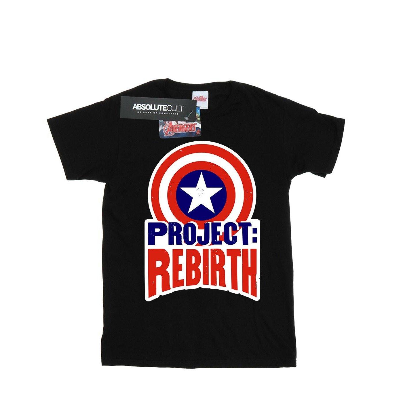 Image of Captain America Project Rebirth Tshirt Damen Schwarz 3XL