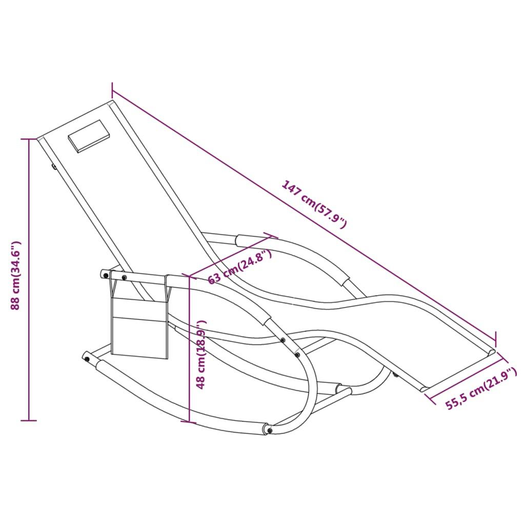 VidaXL Chaise longue tissu  