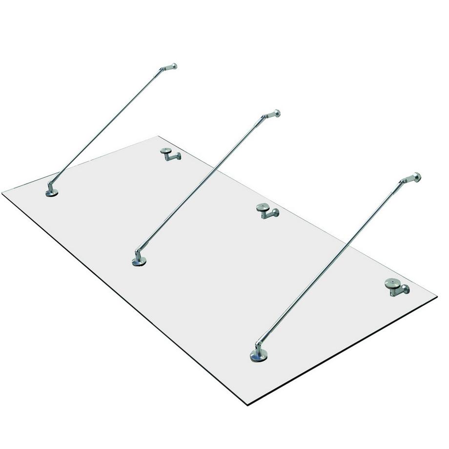 Vordach Glasvordach Sicherheitsglas Edelstahl 200X90Cm