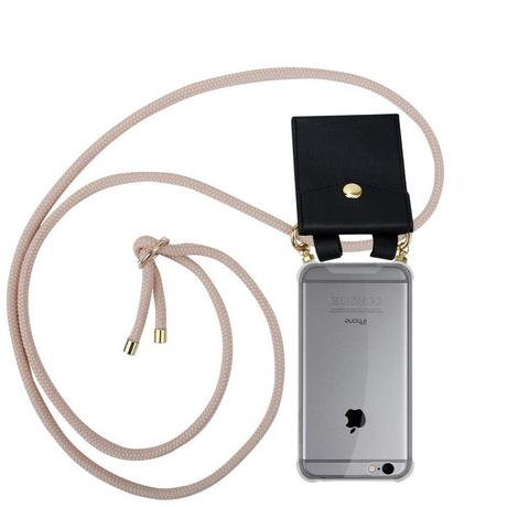 Cadorabo  Handy Kette für Apple iPhone 6  6S Silikon mit Gold Ringen 