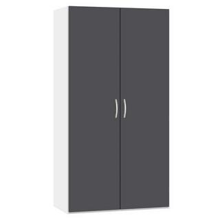 Jutzler Armoire à portes battantes anthracite blanc crème mat 101,9 x 195  