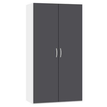 Armoire à portes battantes anthracite blanc crème mat 101,9 x 195