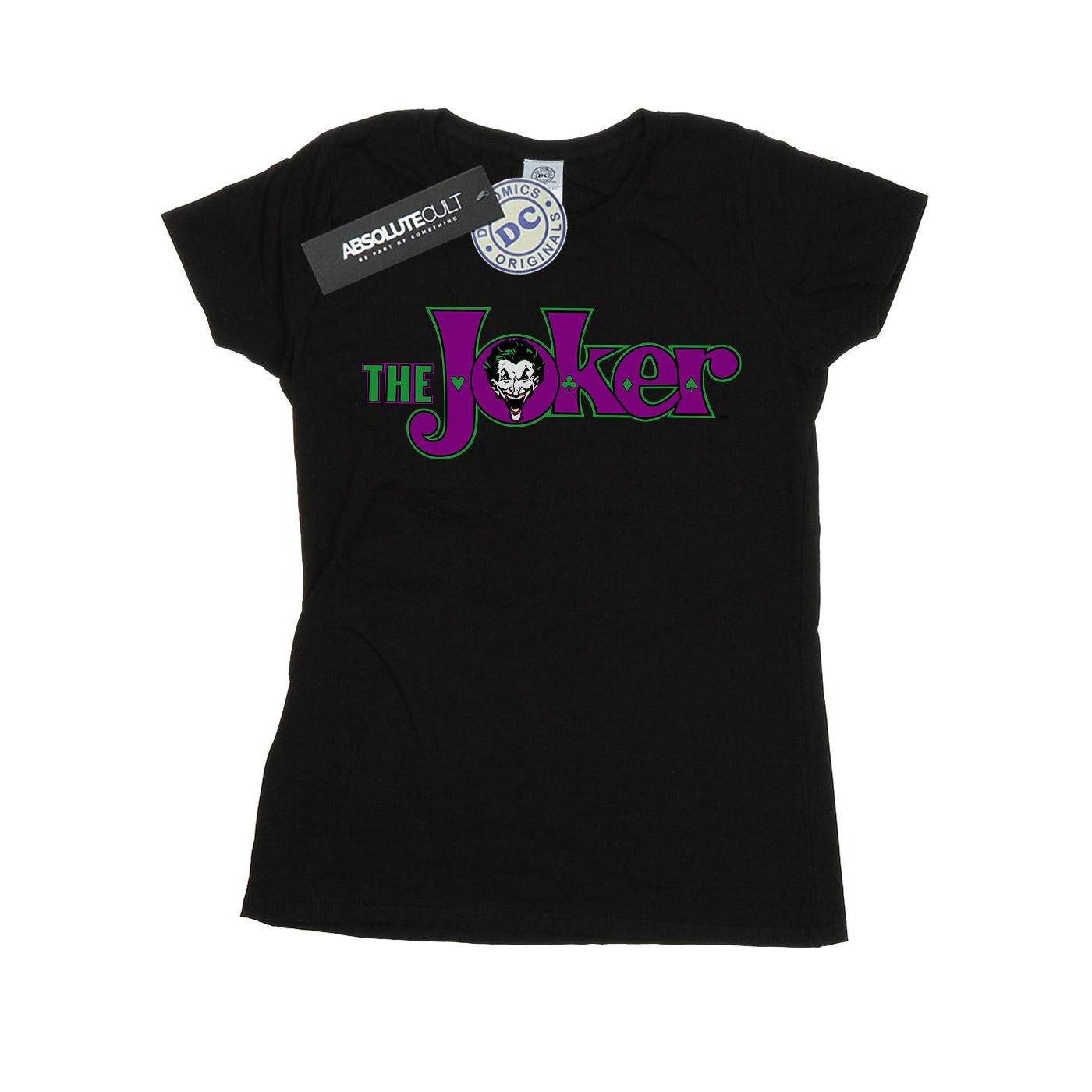 Image of The Joker Text Logo Tshirt Damen Schwarz XXL