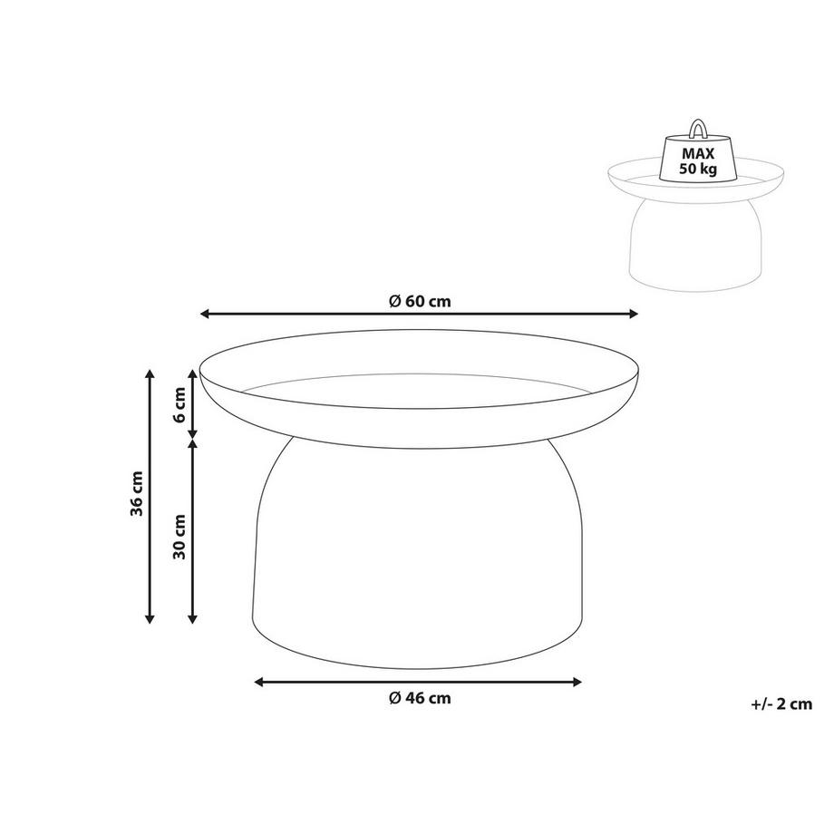 Beliani Couchtisch aus Eisen Industriell TORRENS  