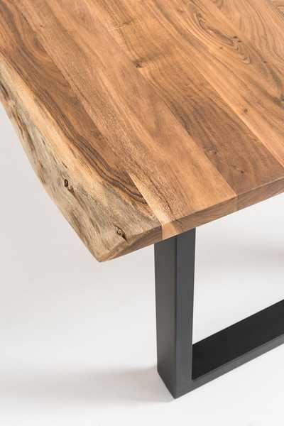 mutoni Table à manger acacia naturel pied U 140x80  