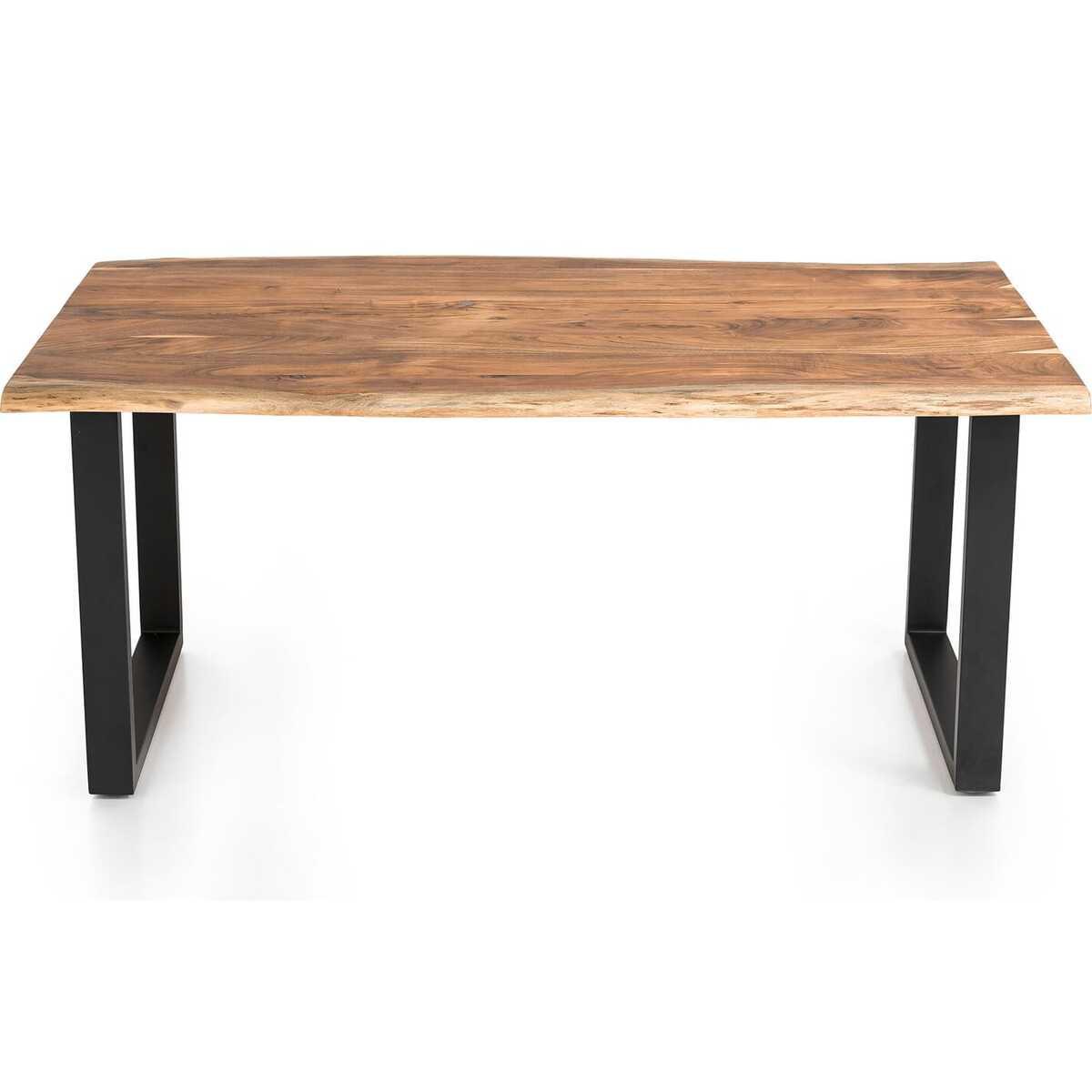 mutoni Table de salle à manger acacia naturel pied en U 140x80  