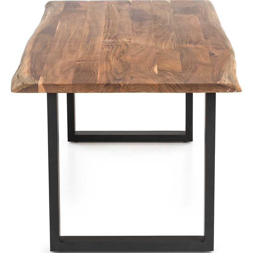 mutoni Table de salle à manger acacia naturel pied en U 140x80  