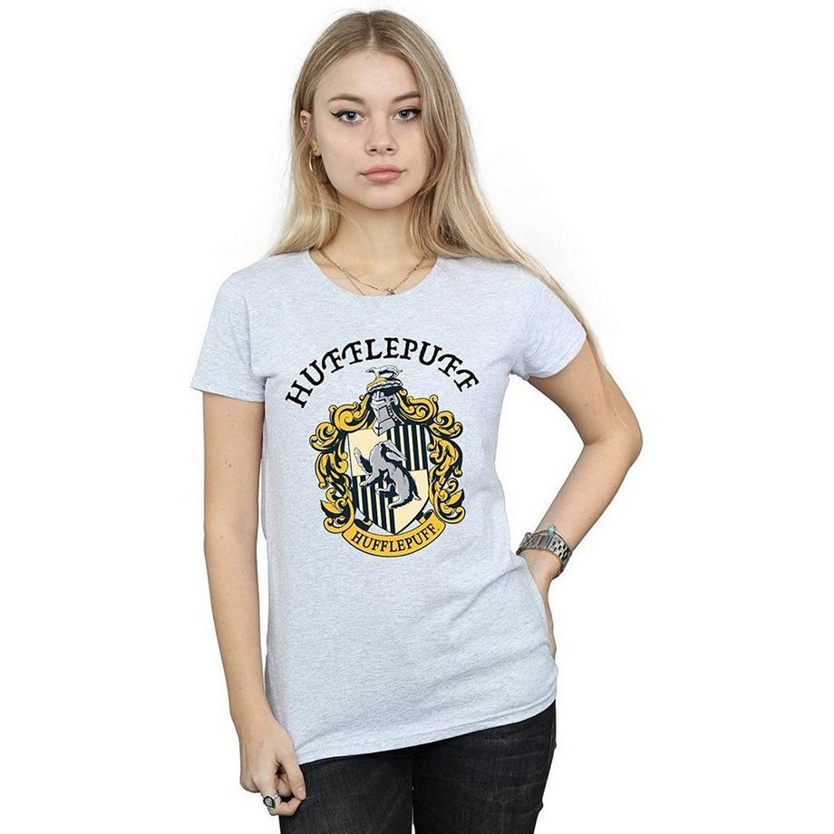 HARRY-POTTER Hufflepuff Blason T-Shirt Coupe Cintrée  
