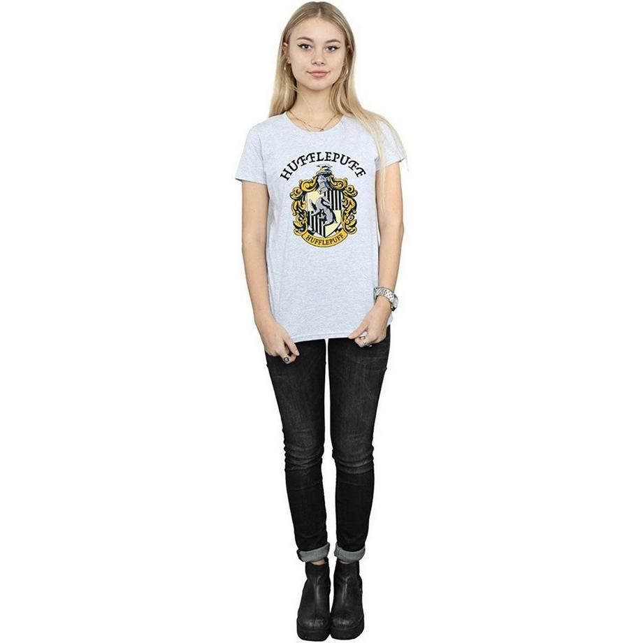 HARRY-POTTER Hufflepuff Blason T-Shirt Coupe Cintrée  