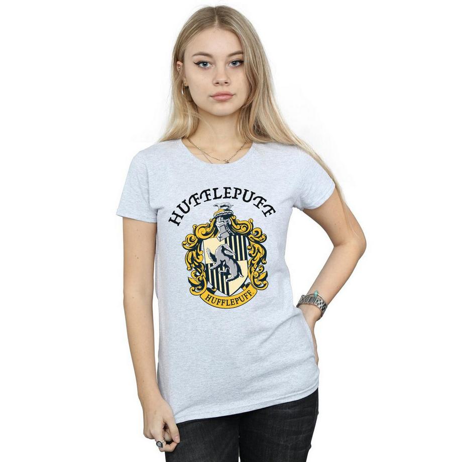 HARRY-POTTER Hufflepuff Blason T-Shirt Coupe Cintrée  