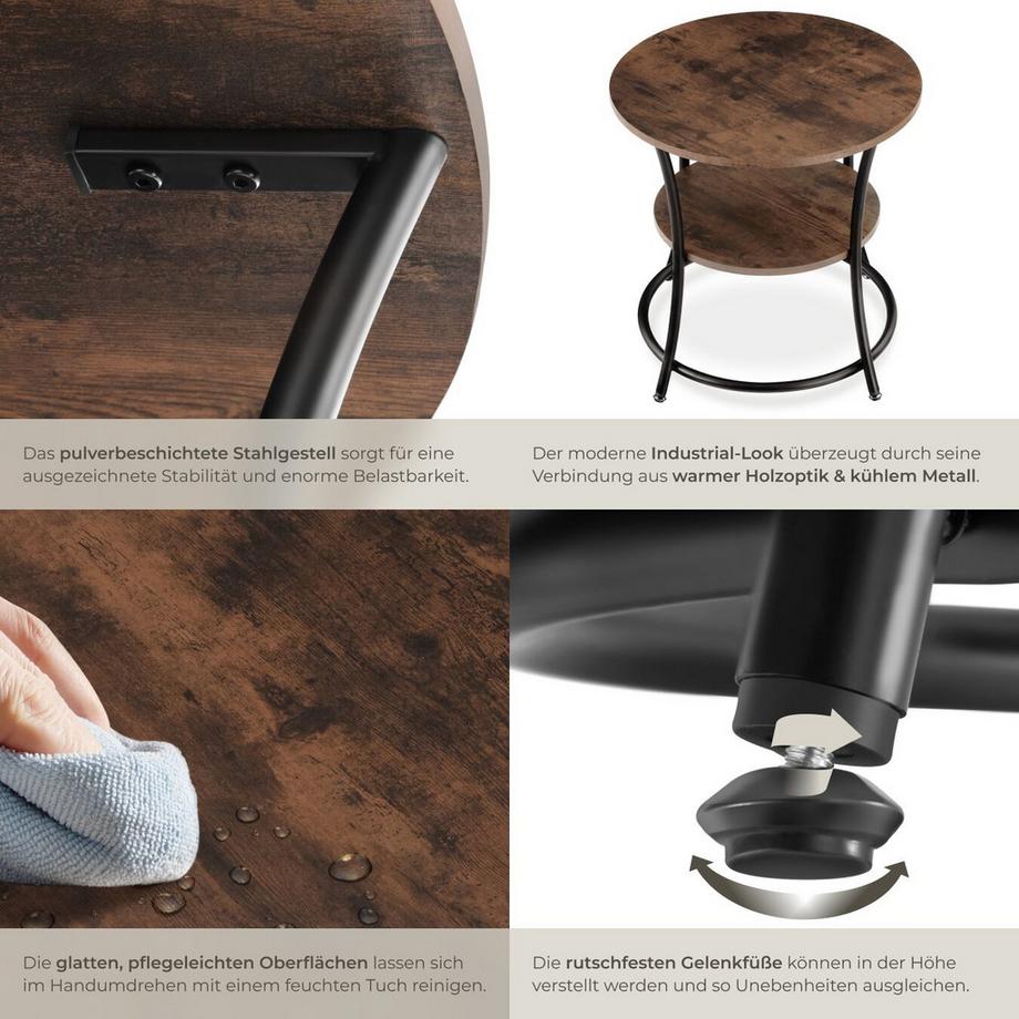 Tectake Tavolino Saint Louis Stile industriale  