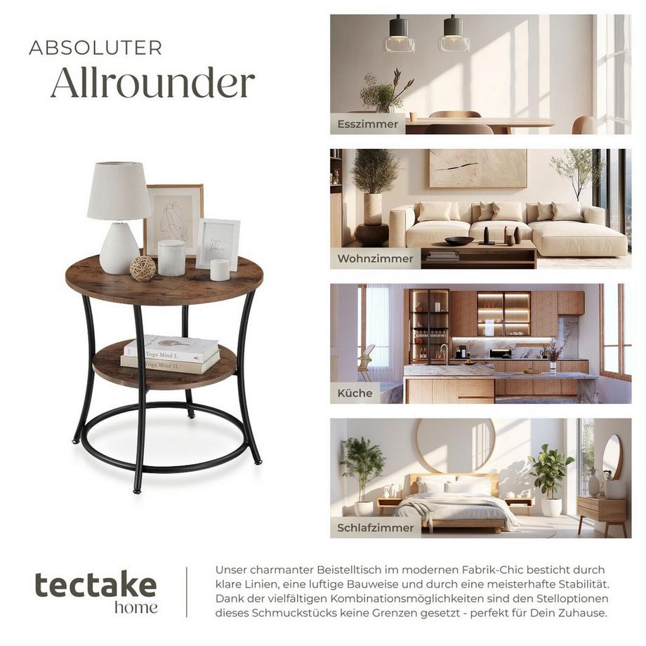 Tectake Tavolino Saint Louis Stile industriale  