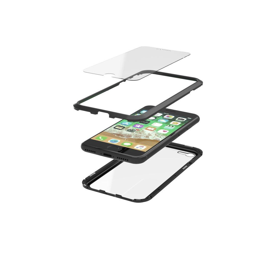 hama  Coque "Magnetic+Glas+DisplayGlas" pour Apple iPhone 8, /transparent 