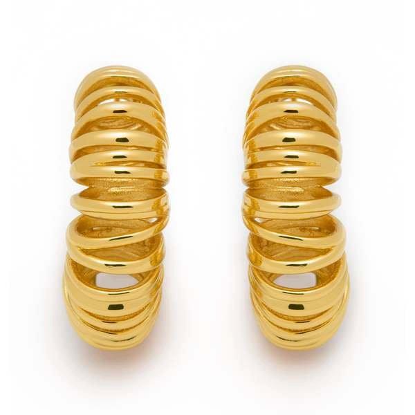 Image of Filippa Firenze Allora - Curly Hoop Creolen Gold - ONE SIZE