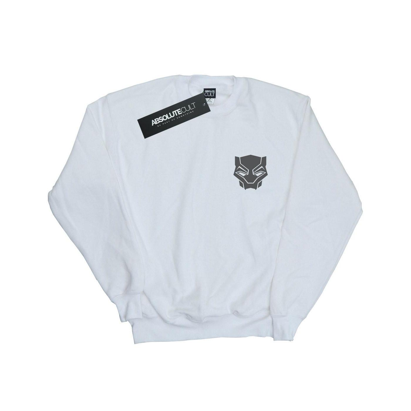 Image of Black Panther Black On Black Chest Print Sweatshirt Jungen Weiss 140/146