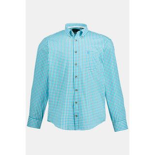 JP1880  Chemise à carreaux de tenue bavaroise traditionnelle - manches longues et col boutonné, coupe Modern Fit - jusqu'au 8 XL 