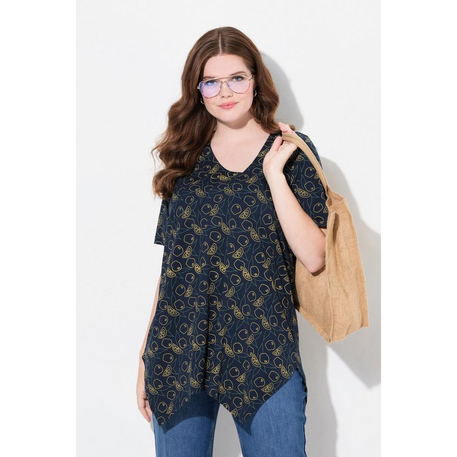 Ulla Popken Maglia Linea ad A Scollo a V Manica 3/4  