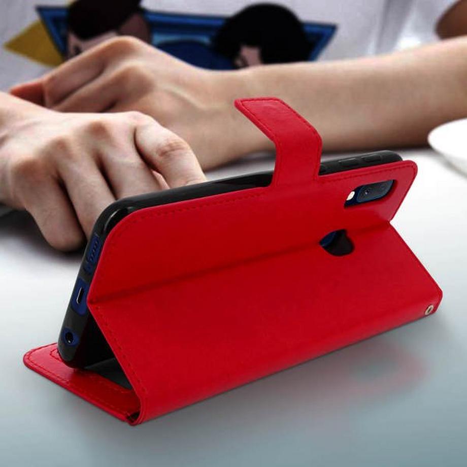 Avizar  Housse Samsung A20e à rabat Rouge 