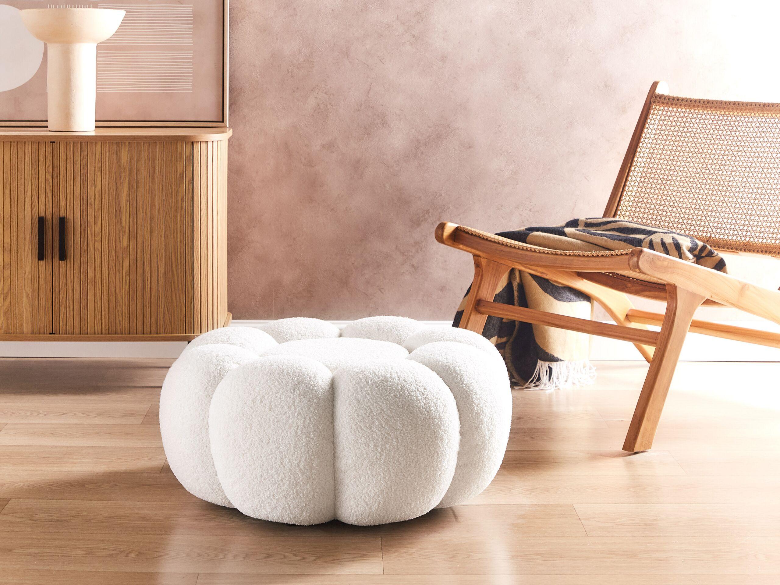 Beliani Pouf en Bouclé Moderne BEAUFORT  