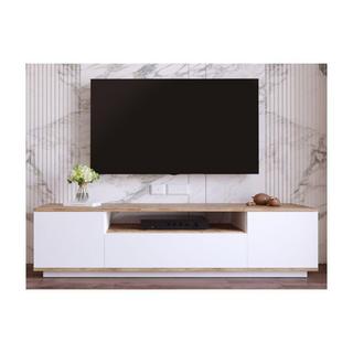 Vente-unique Mobile TV con 3 ante e 1 nicchia Bianco e Naturale - LOTULA  