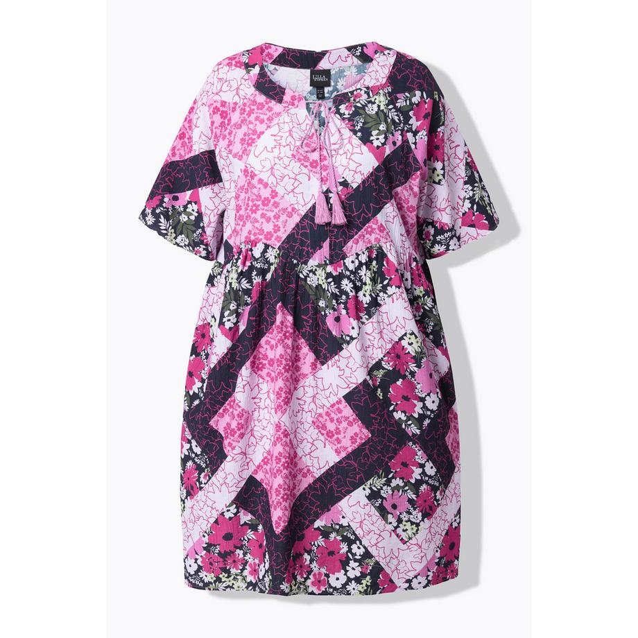 Ulla Popken Abito Taglio Svasato Scollo a Tunica Mezze Maniche  