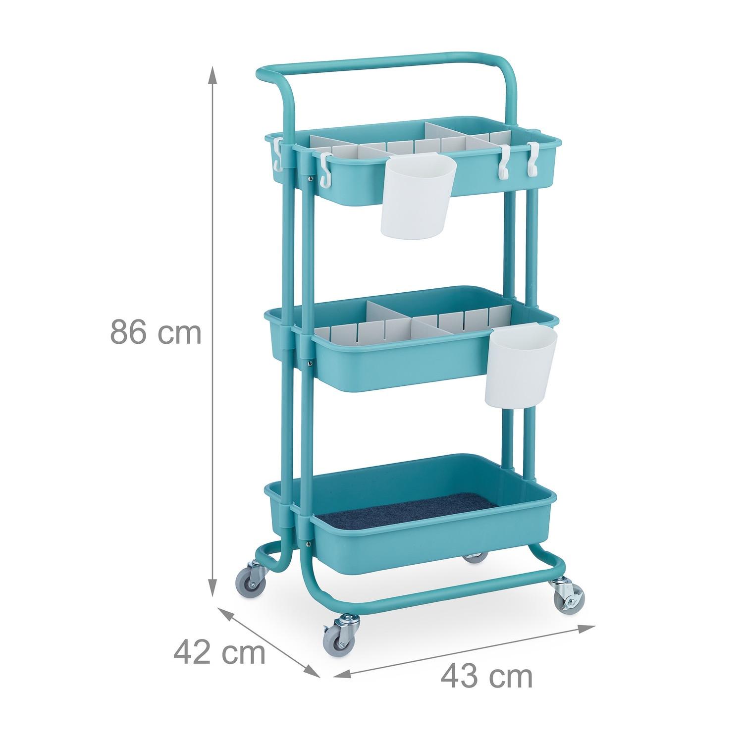 Northio Carrello con 3 ripiani  