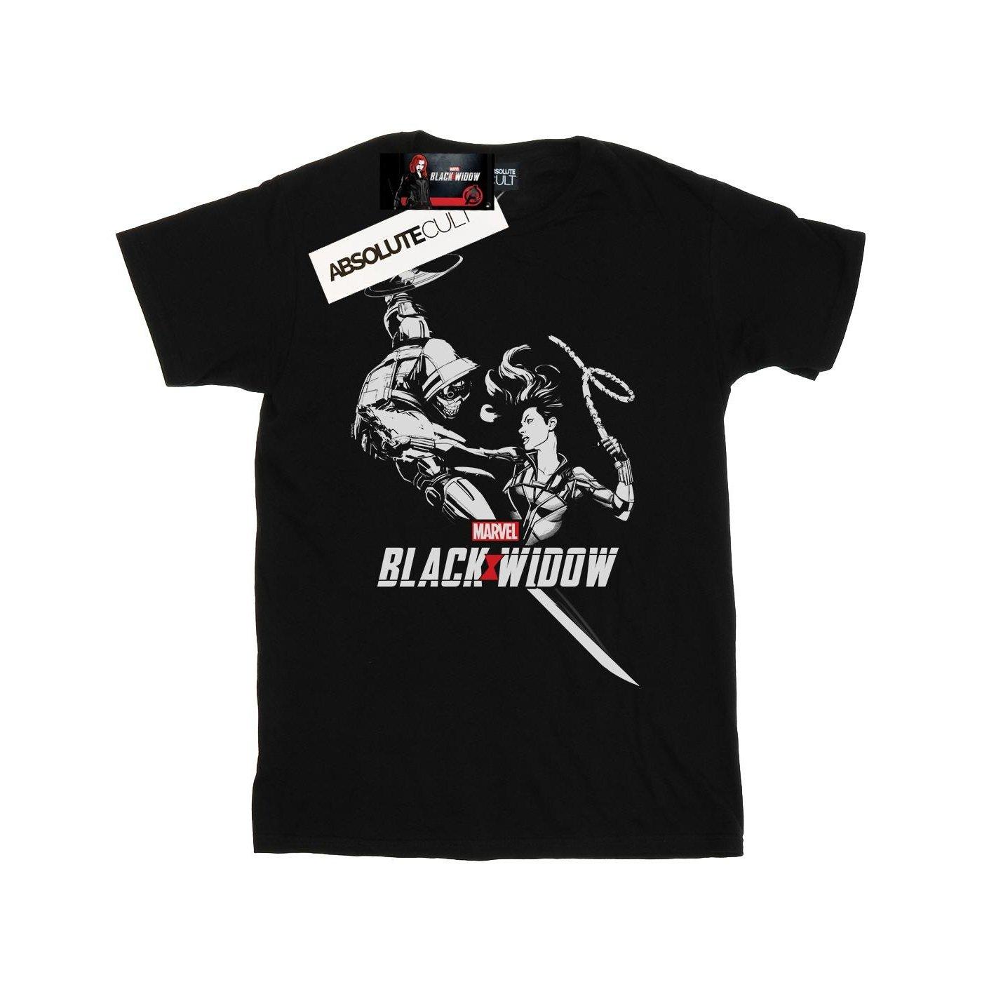 Image of Black Widow Movie Taskmaster Battle Tshirt Herren Schwarz L