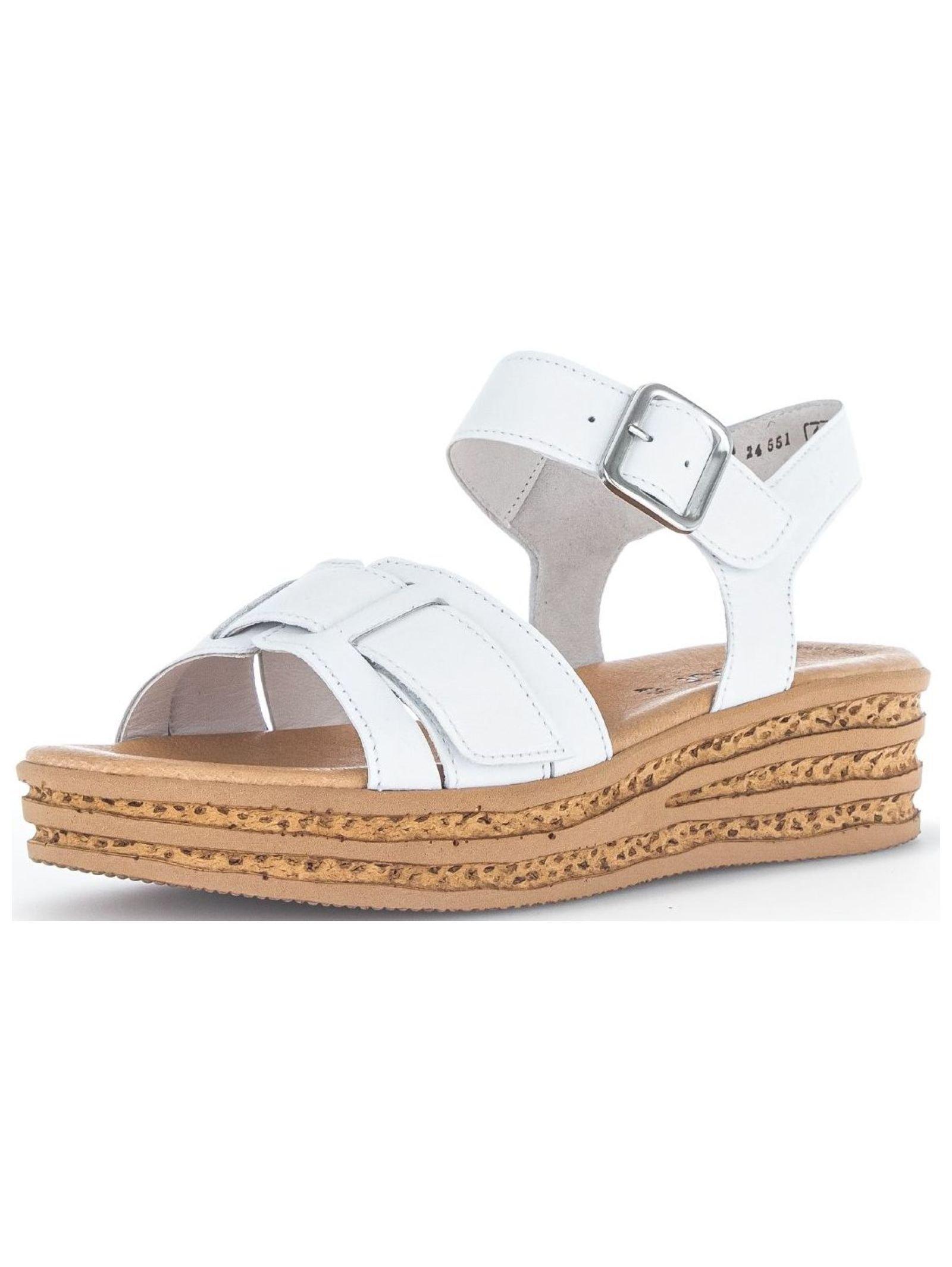 Image of - Leder Sandale Damen Weiss 39