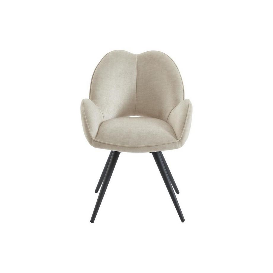 Maison Céphy Sedia girevole con braccioli in Tessuto e Metallo Nero Beige - Lotto di 2 - GULSUN della Maison Céphy  