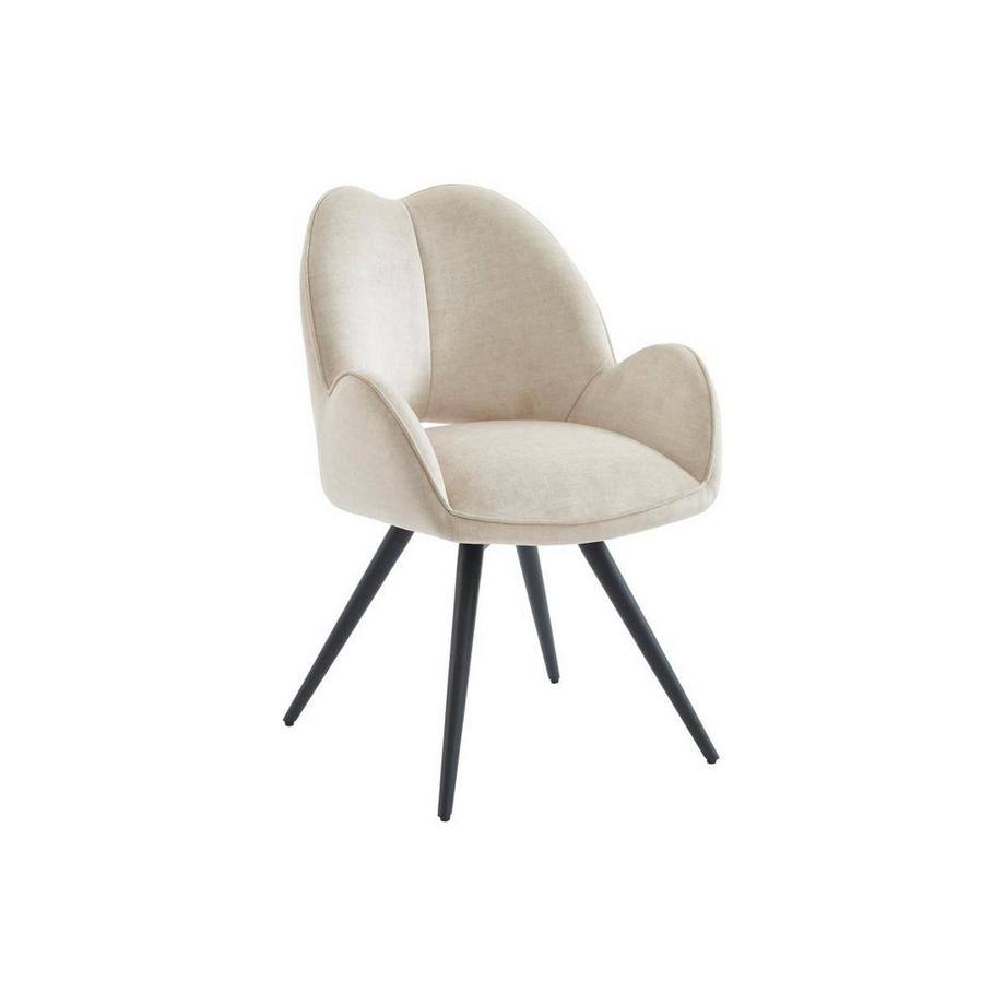 Maison Céphy Sedia girevole con braccioli in Tessuto e Metallo Nero Beige - Lotto di 2 - GULSUN della Maison Céphy  