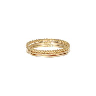 Elli  Ring Stapelringe Stacking Bandring 3Er Set 375 Gelbgold 