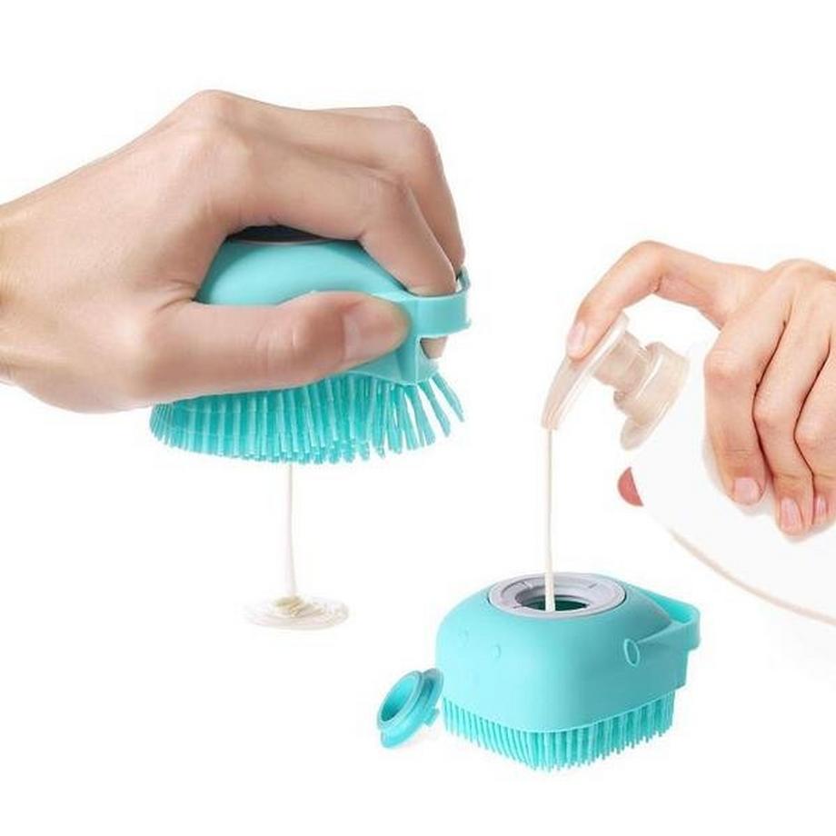 B2X  Brosse à récurer avec distributeur de savon - Bleu 