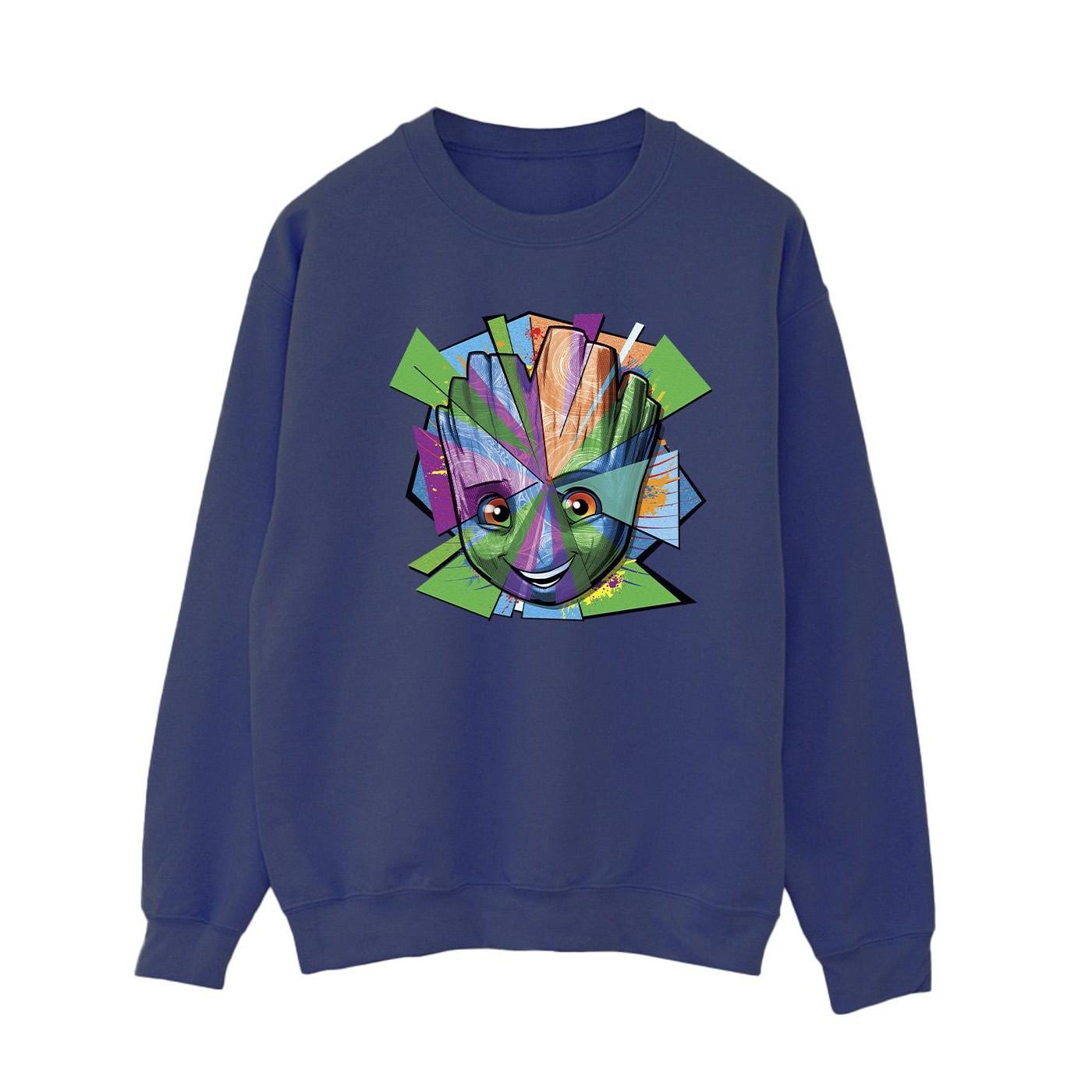 Image of Guardians Of The Galaxy Groot Shattered Sweatshirt Damen Marine M