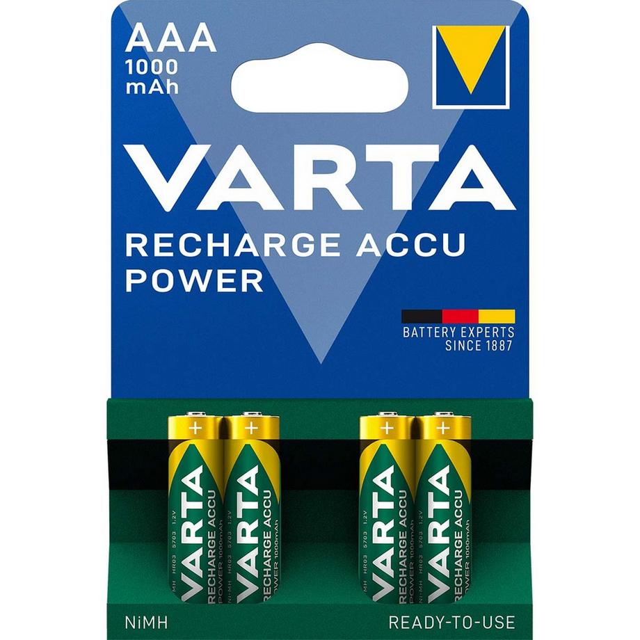 Nedis  Wiederaufladbarer Ni-MH-Akku AAA | 1,2 V DC | 1000 mAh | Vorgeladen | 4-Blisterkarte 