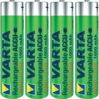 VARTA  Batteria ricaricabile Ni-MH AAA | 1,2 V DC | 1000 mAh | Precaricata | Scheda da 4 blister 