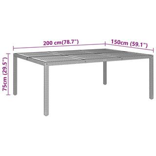 VidaXL Table de jardin rotin synthétique  