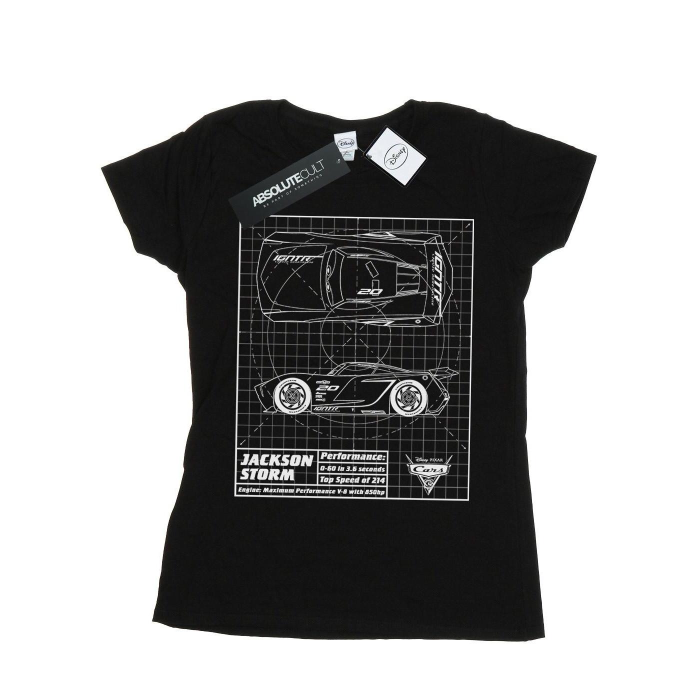 Image of Cars Jackson Storm Blueprint Tshirt Damen Schwarz S