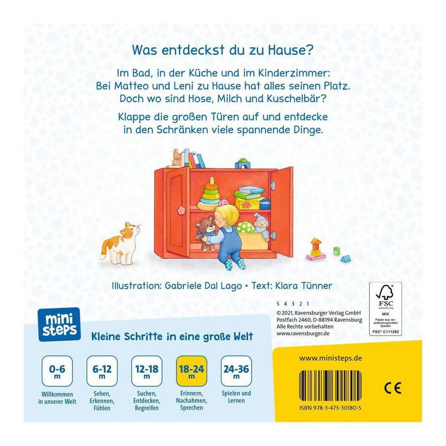 ministeps: Mach auf! Schau rein! Bei mir zu Hause Tünner, Klara; Dal Lago, Gabriele (Illustrationen) Couverture rigide 