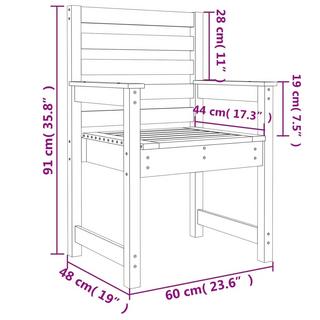 VidaXL sedia da giardino Legno di pino  